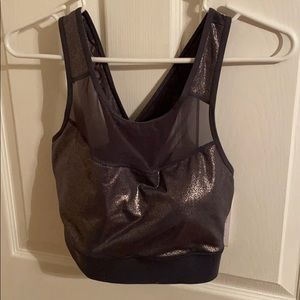 1x shiny gray sports bra NWT